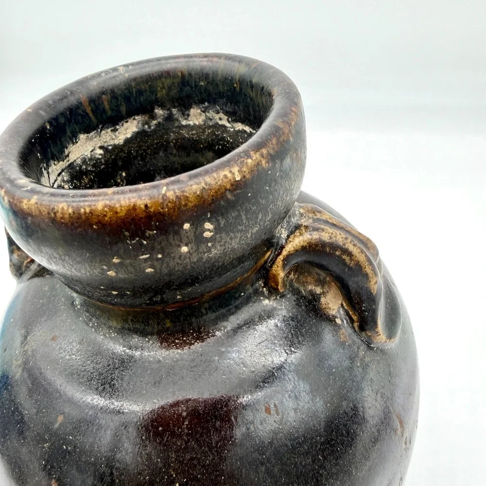 13th C Chinese Henan Black Iron Glaze Jar 8.3